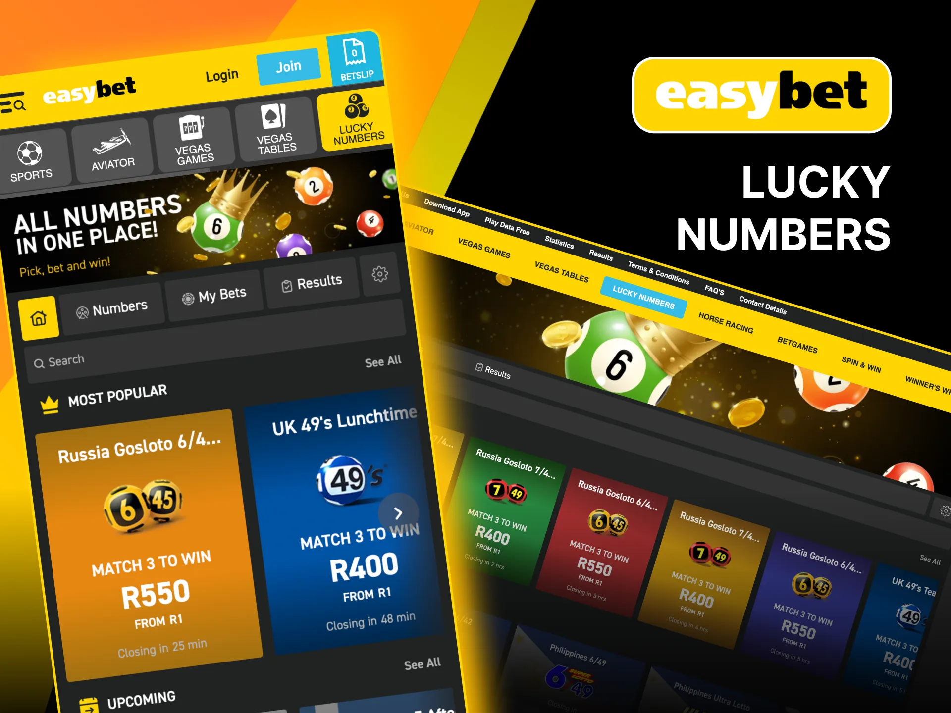 Try your luck with Easybet's SA Lotto and PowerBall.