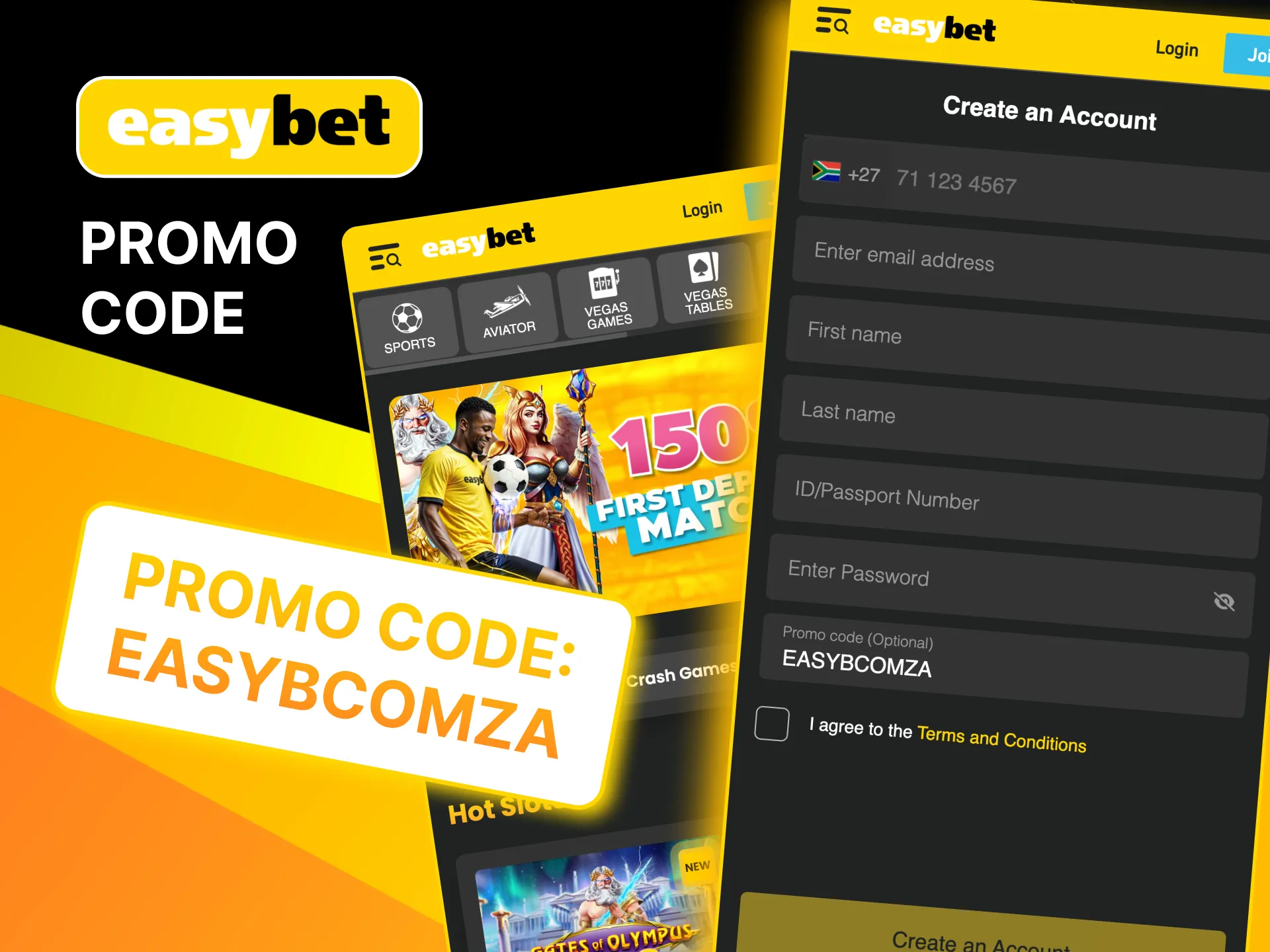 Claim your Easybet welcome package using the special promo code EASYBCOMZA.