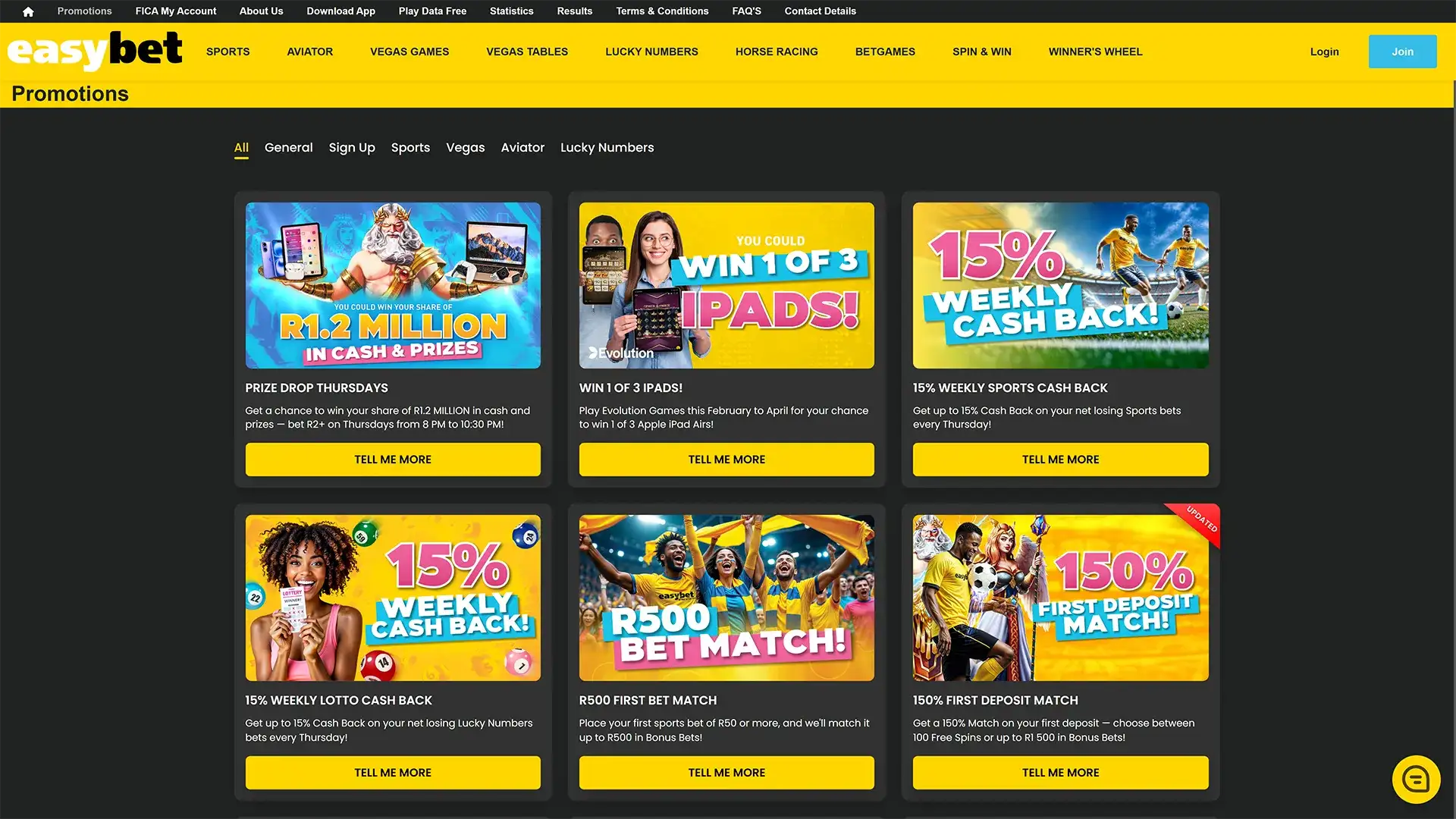 Easybet bonuses and promotions.