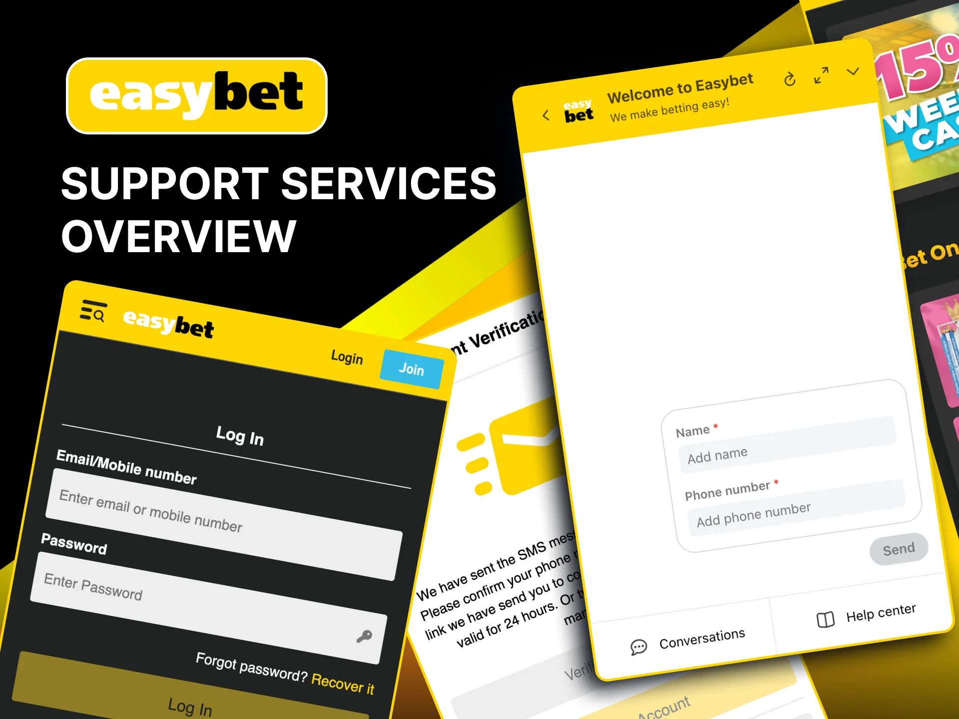 Easybet support team assists with account access, payments, and bonuses for seamless betting.
